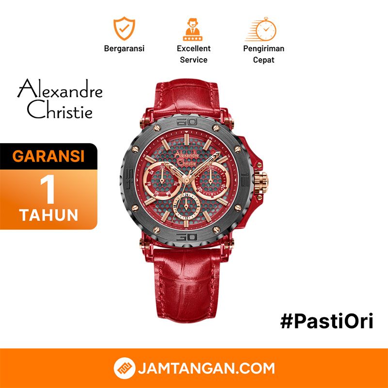 Alexandre Christie Multifunction AC 2B10 BF LGRRE Ladies Red Dial