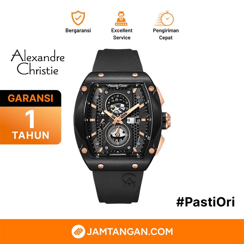 Alexandre Christie Chronograph AC 6608 MC RGABA Men Black Dial