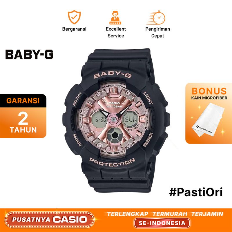 Casio Baby-G BA-130-1A4DR Dansque Pink Digital Analog Dial Black Resin Band