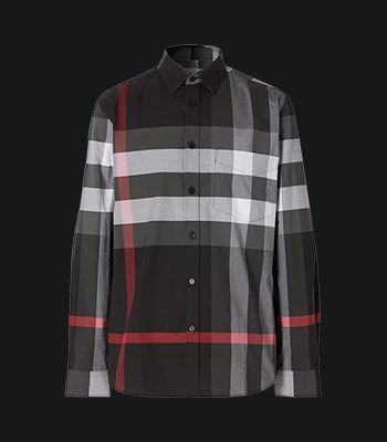 Burberry Check Stretch Cotton Poplin Shirt | Jamtangan.com