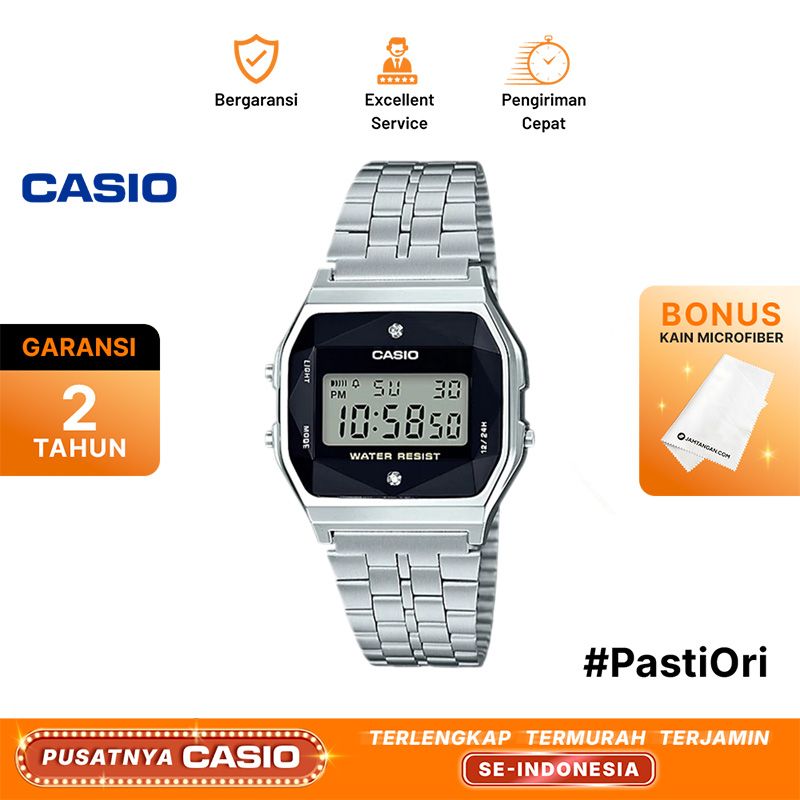 Casio General A159WAD-1DF Digital Dial Stainless Steel Band