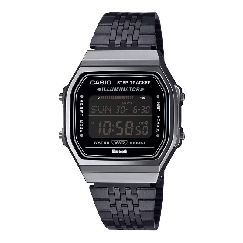 Casio General ABL-100WEGG-1BDF Vintage Digital Dial Black Stainless Steel  Band