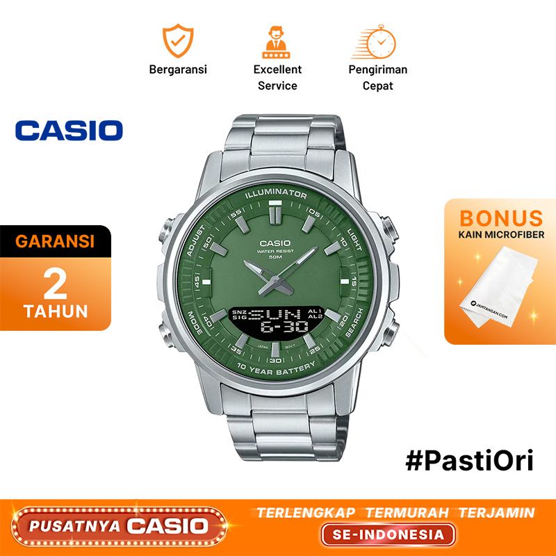 Casio General AMW-880D-3A AMW-880D-3AVDF Digital Analog Green Dial