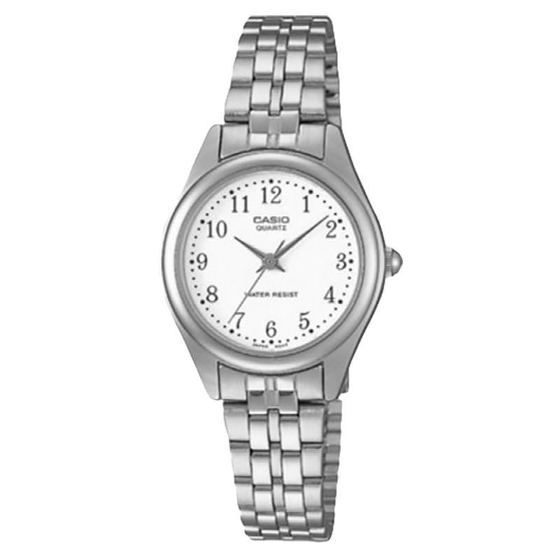 Casio LTP-1129N-7A_WW Orologio Da Donna: Quadrante Bianco, Cassa Acciaio E Bracciale In Acciaio Inox, Stile Classico Quarzo