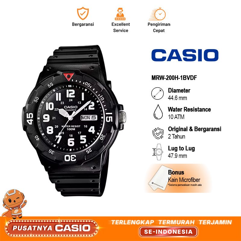 Casio General MRW-200H-1B2 MRW-200H-1B2VDF Water Resistant 100M
