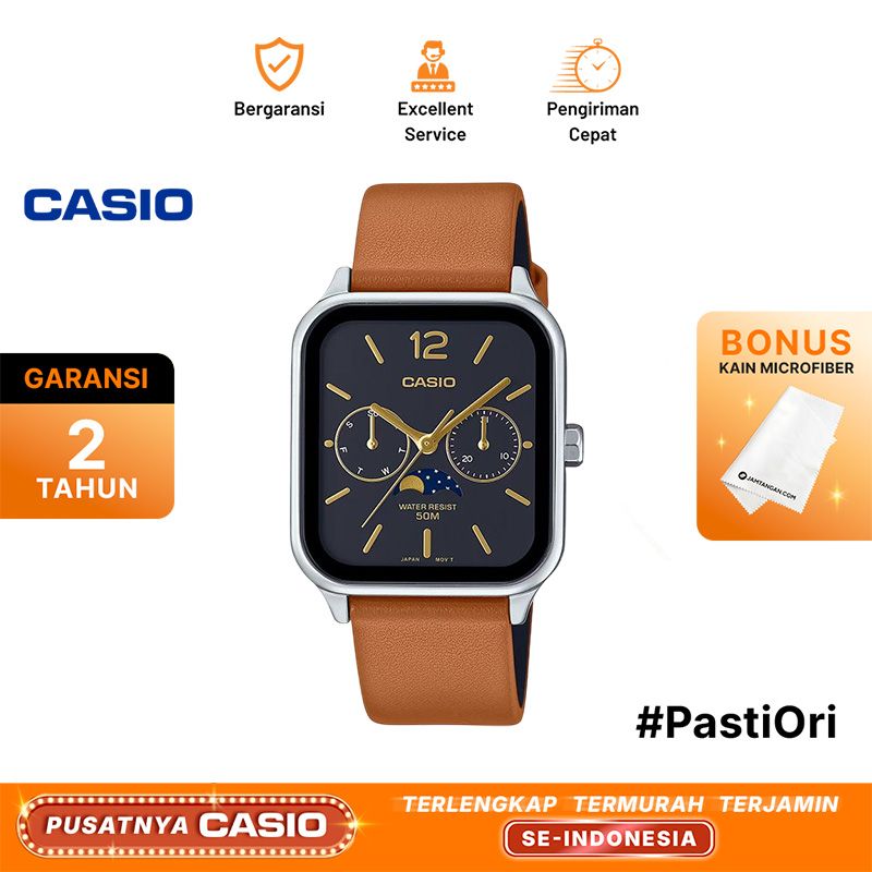 Casio General MTP-M305L-1A MTP-M305L-1AVDF Men Moon Phase Black