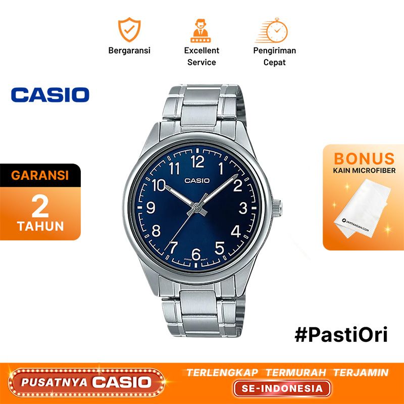 Casio General MTP-V005D-2B4UDF Blue Dial Stainless Steel Band