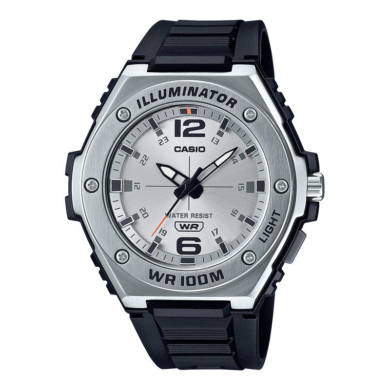 Casio General MWA-100H-7AVDF Illuminator Silver Dial Black Resin Band - Main Image