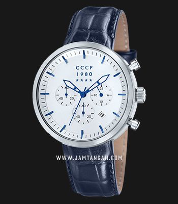 CCCP Kashalot Dress CP-7007-05 Chronograph Men Silver Dial Blue 