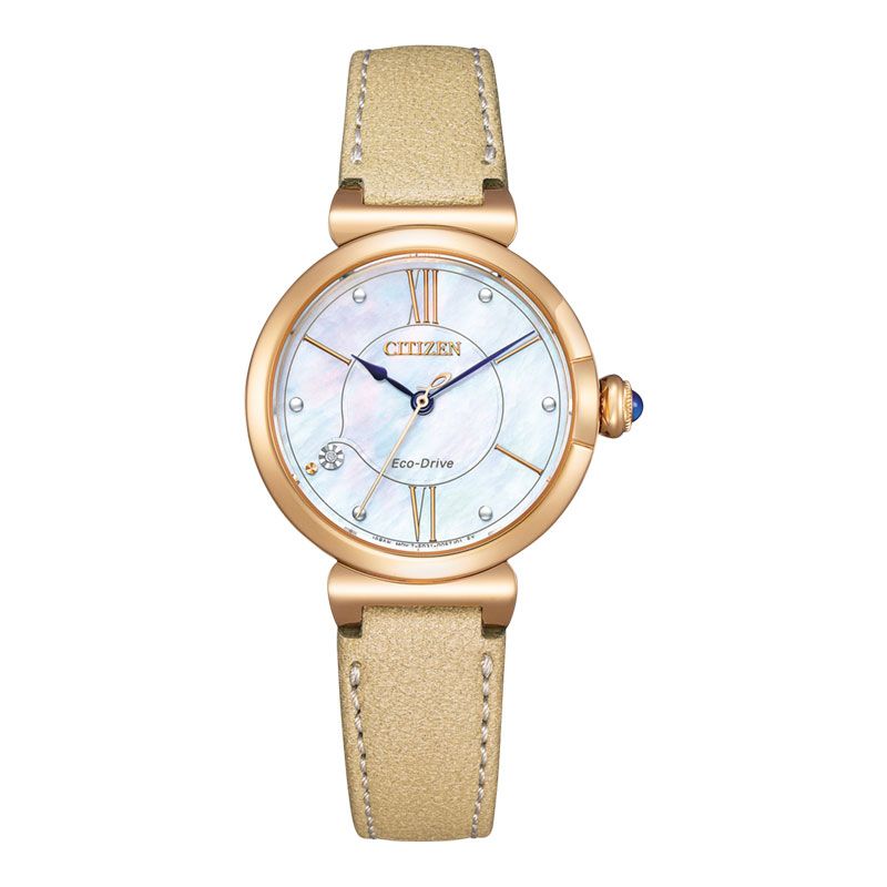 Citizen Eco Drive Ladies Gold Watch Leather Strap Citizen Eco