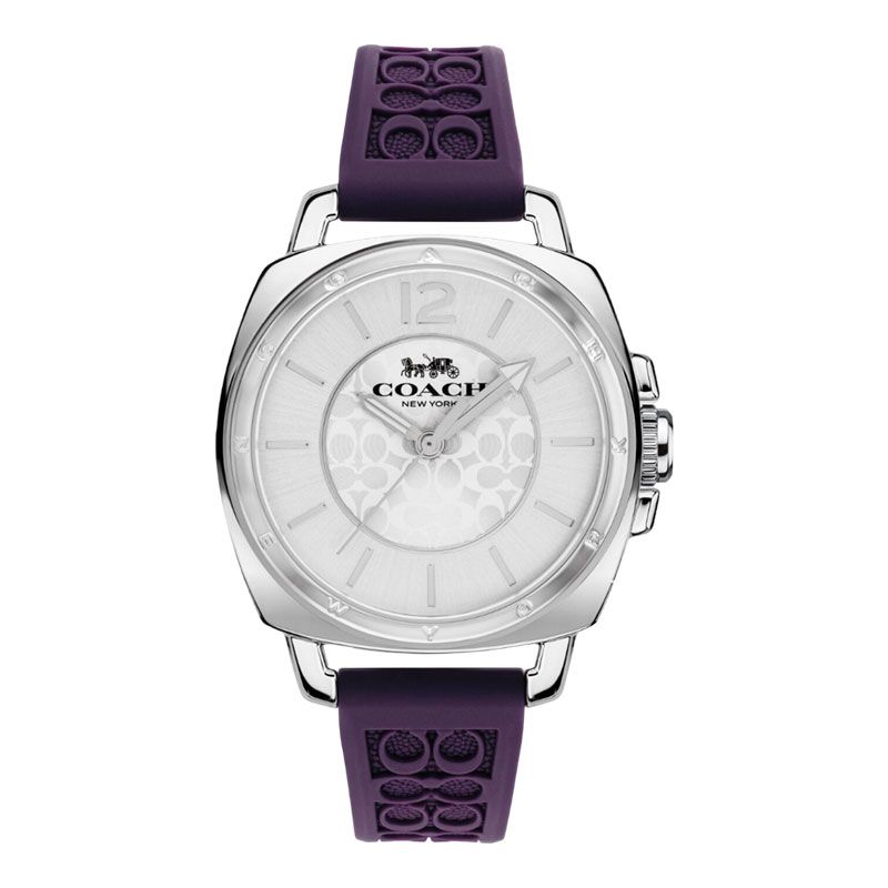 Rubber Strap Coach Boyfriend Watch Silver Coach Boyfriend