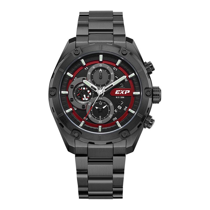 レッグウェア (61.6.8.10.16.19.42.56.57.64.65.69.71) Expedition Chronograph E 6839 MC BIGBARE Men Black Dial Black