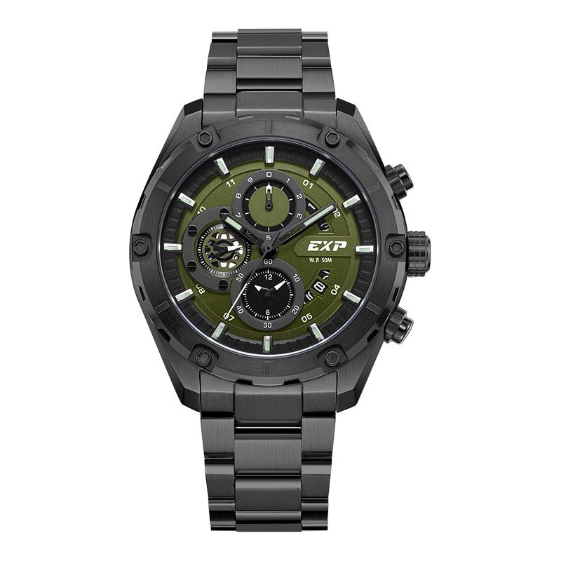 Expedition Chronograph E 6839 MC BIGBARE Men Black Dial Black