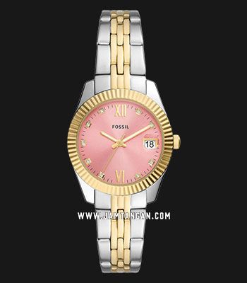 Fossil Women's Watch ES5173 Scarlette Pink newest Dial Quartz Two Tone Stainless Steel