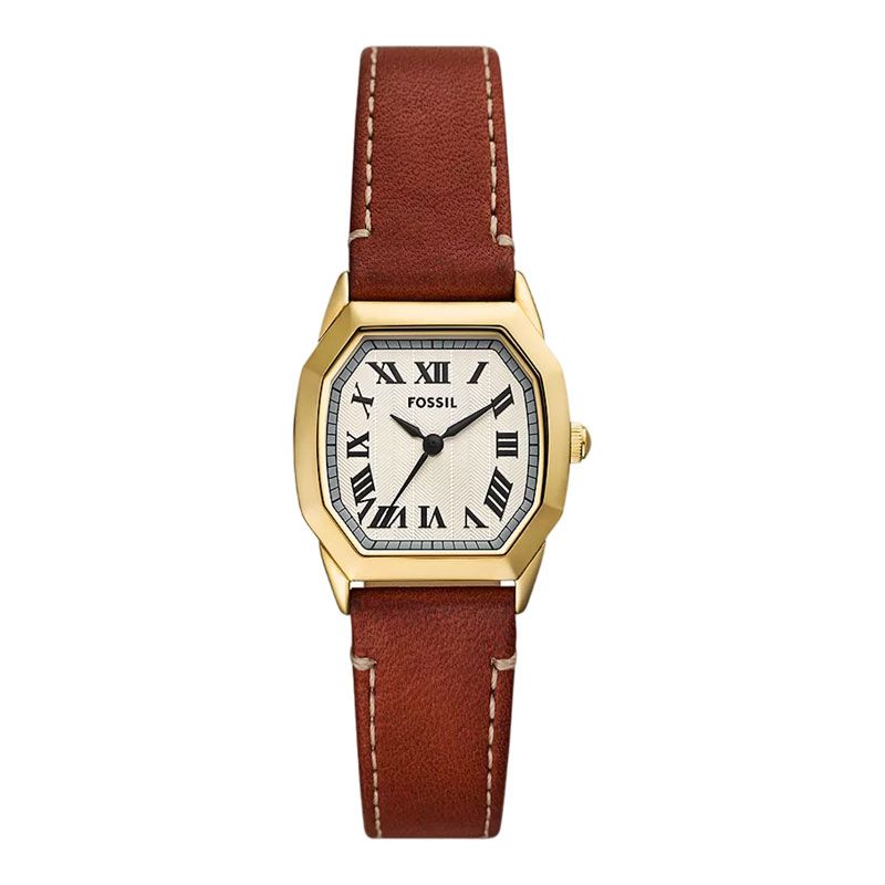 Fossil Harlow ES5364 Ladies Cream Dial Brown Leather Strap