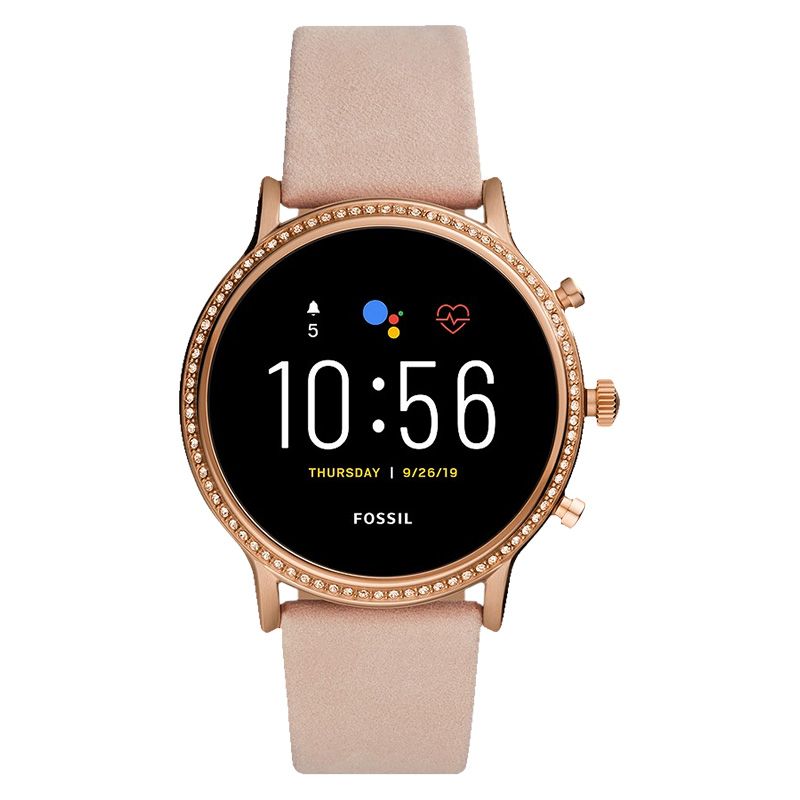 Fossil Julianna HR Smartwatch FTW6054 Black Dial Pink Leather Strap