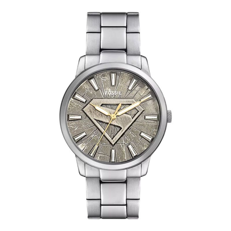 Fossil X Superman LE1207SET S-Shield Gray Dial Stainless Steel