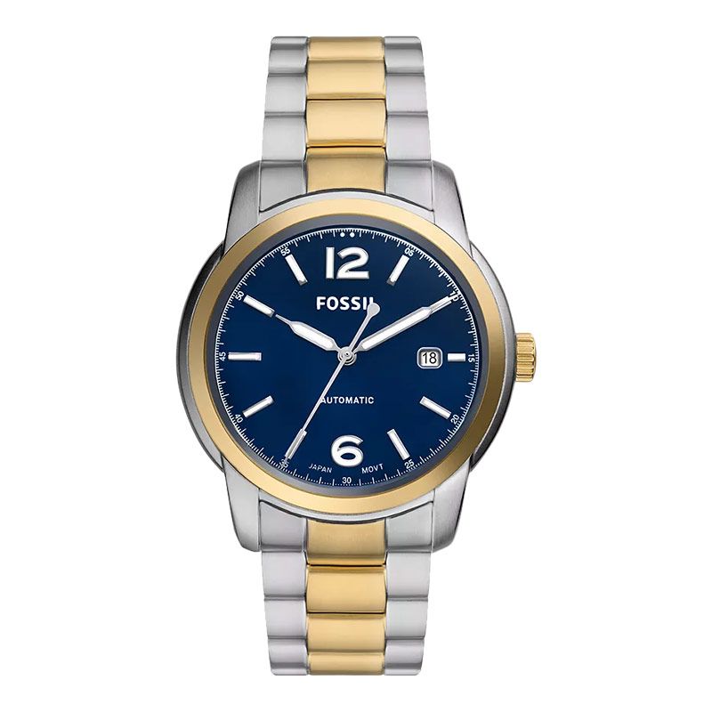Fossil Heritage ME3230 Automatic Dark Blue Dial Dual Tone Stainless Steel  Strap