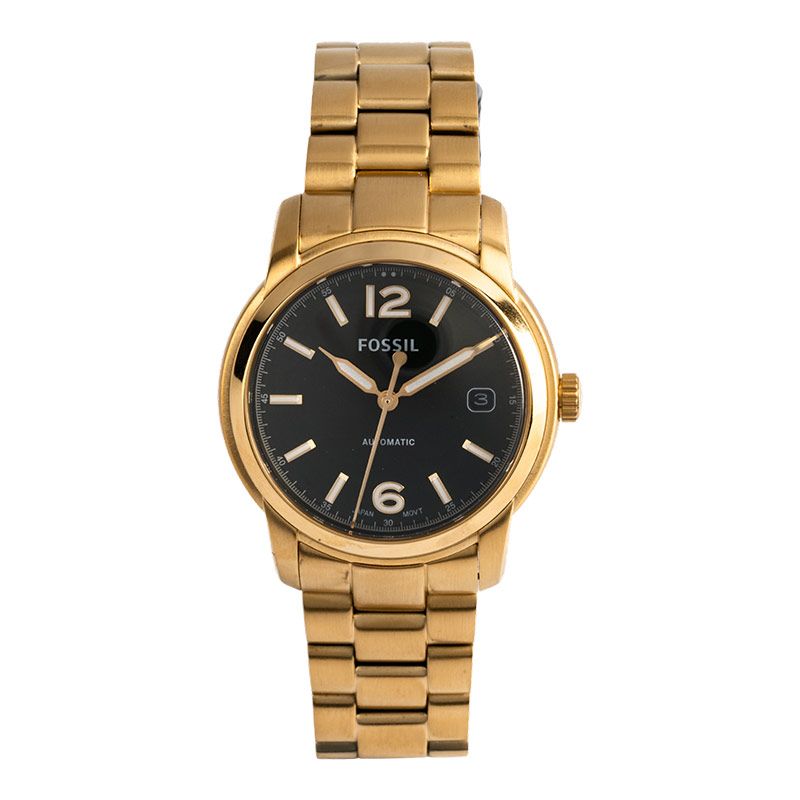 Fossil Heritage ME3235 Automatic Green Dial Gold Stainless Steel Strap