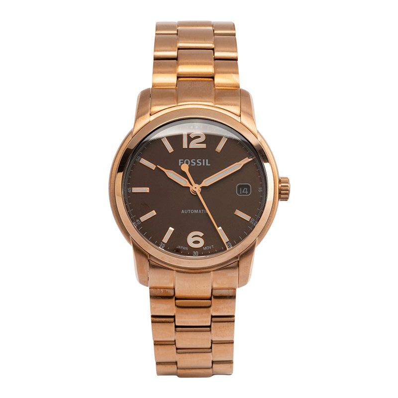 Fossil Heritage ME3229 Automatic Pink Dial Stainless Steel Strap