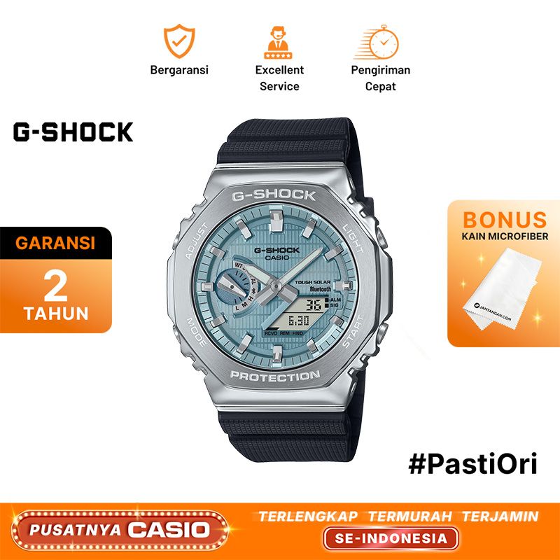 Casio G-Shock GBM-2100A-1A2DR CasiOak Metal Covered Bluetooth Blue Dial  Resin Band