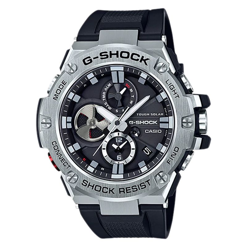 Casio G-Shock G-Steel GST-B100-1ADR Men Black Dial Black Resin Strap