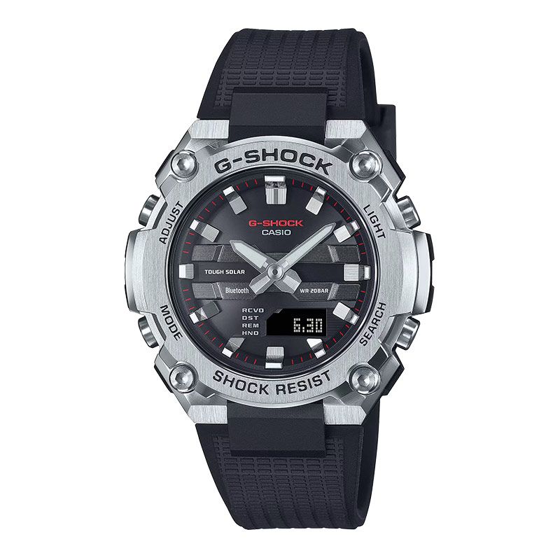 Casio G-Shock GST-B600-1ADR G-Steel Smallest Tough Solar Digital Analog  Dial Black Resin Band