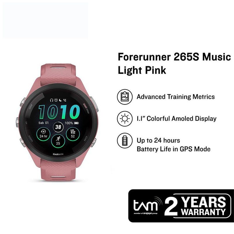Garmin Forerunner 265S 010-02810-55 Smartwatch Music Digital Dial