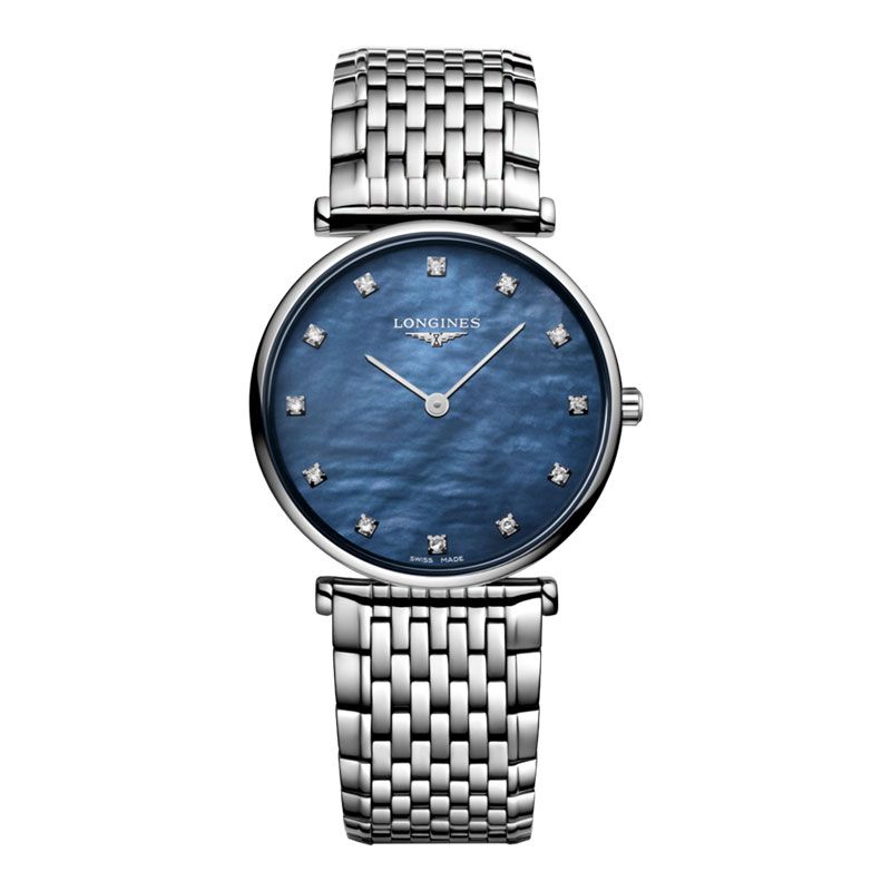 Longines La Grande Classique Blue Mother Of Pearl Dial  Stainless Steel Strap