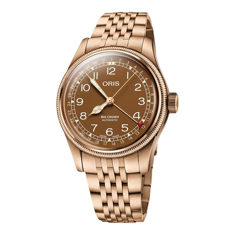 Oris Big Crown 01-754-7741-3166-07-8-20-01 Pointer Date Bronze Brown Dial  Bronze Steel Strap