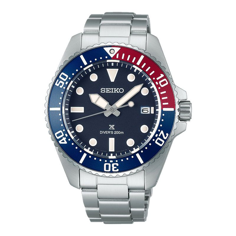 Stainless Steel Seiko Solar Blue Dial Jam Tangan Pria Seiko