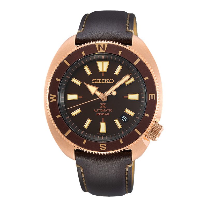 Seiko Prospex SRPG18K1 Tortoise Land Automatic Brown Dial Brown Leather  Strap