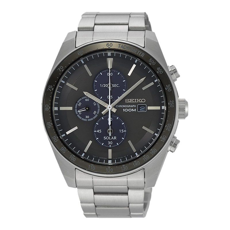 Seiko Chronograph SSC715P1 Solar Black Dial Stainless Steel