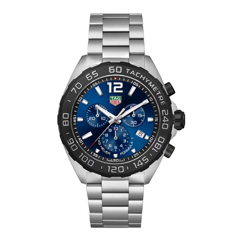 TAG Heuer Formula Chronograph Blue Dial Steel Strap