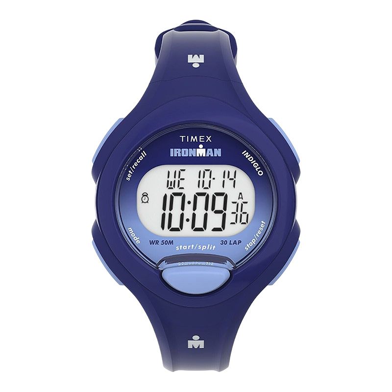 Timex Ironman TW5M55400 Women Essensial 30-Lap Digital Dial Blue Resin Strap