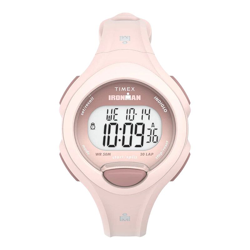 Timex Ironman TW5M55500 Women Essensial 30-Lap Digital Dial Pink Resin Strap