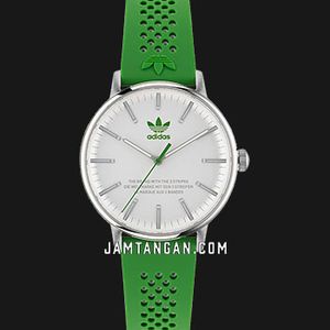 Adidas Code One AOSY23023 White Dial Green Silicone Strap