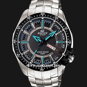 Casio Edifice EF-130D-1A2 EF-130D-1A2VDF Men Black Pattern Dial - Main Image
