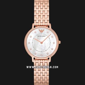Emporio Armani Classic AR11006 White Mother of Pearl Dial Rose - Main Image