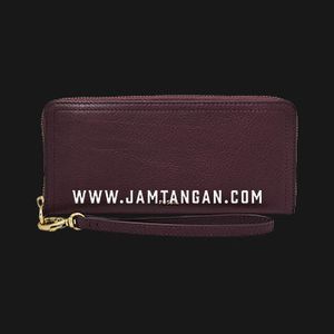 Dompet Tangan Fossil Logan SL7928503 Dark Brown Leather Zip - Main Image