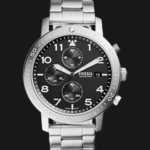 Fossil The Major CH3082 Men Chronograph Timer Black Dial Stainless