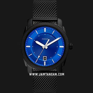 Fossil Machine FS5694 Men Blue Dial Black Mesh Strap | JAMTANGAN.COM