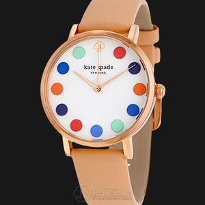 Kate Spade 1YRU0735 Metro Vachetta White Dial Beige Leather  display picture 1