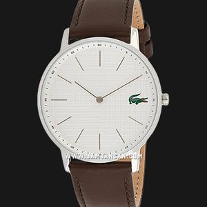 Lacoste Moon 2011002 Men White Dial Brown Leather Strap