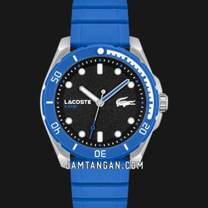 Lacoste Finn 2011285 Men Black Dial Blue Silicone Strap  display picture 1