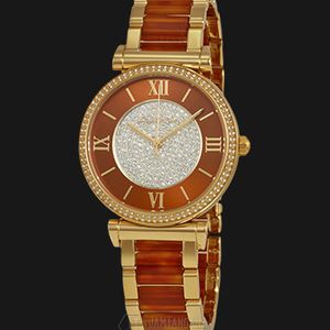 Michael Kors MK3411 Catlin Crystal-set Amber Dial Gold  display picture 1