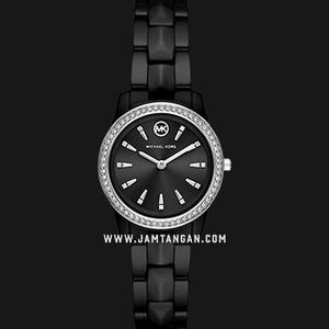 Michael Kors Runway Mercer MK6839 Ladies Black Dial Black Ceramic Strap