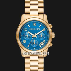 Michael Kors Runway MK7353 Ladies Chronograph Blue Dial Gold  display picture 3