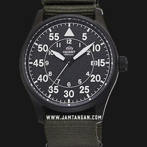 Orient Flight RA-AC0H02N Automatic Men Black Dial Green Army Nylon