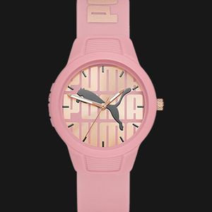 PUMA Reset V2 P1071 Ladies Pink Dial Dual Tone Polyurethane Strap